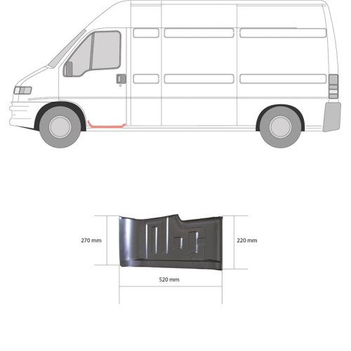 Ремчастина порога лівого FIAT DUCATO 94-01