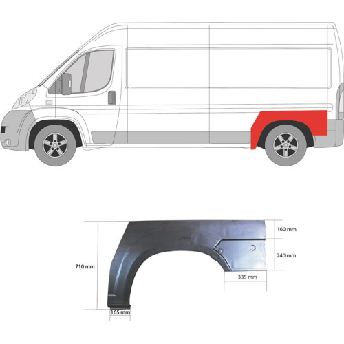 Ремчастина крила заднього правого CITROEN JUMPER 06-14