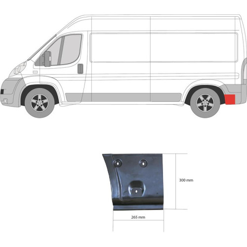 Ремчастина бока заднього правого FIAT DUCATO 06-14