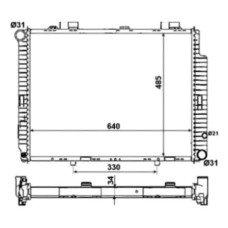 Радіатор охолодження MERCEDES 210 (E-CLASS) 99-02