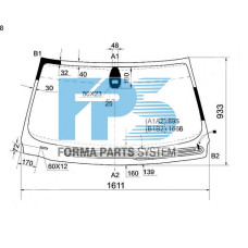 Скло вітрове з підігрівом BMW 7 (E65/E66) 01-08