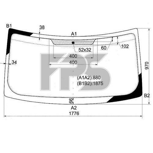 Скло вітрове FORD TRANSIT 00-06