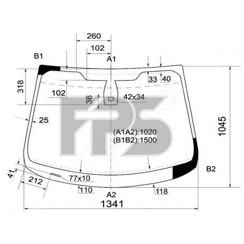 Скло вітрове FORD FIESTA 13-19 USA