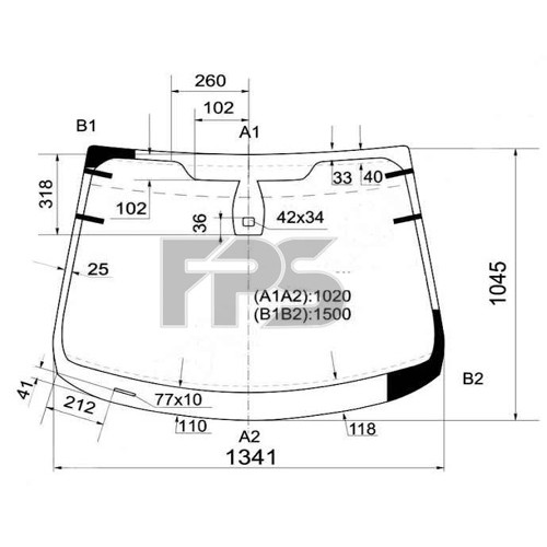 Скло вітрове з підігрівом FORD FIESTA 13-19 USA