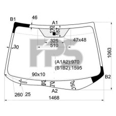 Скло вітрове HONDA CRV 12-15