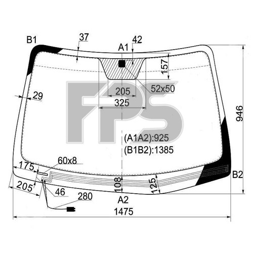 Скло вітрове з підігрівом HYUNDAI SANTA FE II 06-09