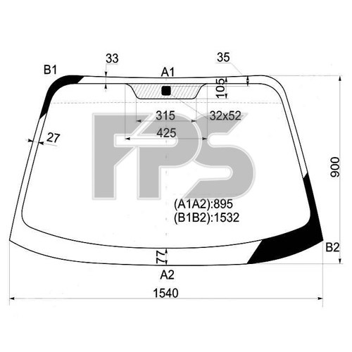 Скло вітрове HYUNDAI SANTA FE I 01-06