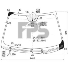 Скло вітрове з підігрівом HYUNDAI SONATA 10-14 (YF)